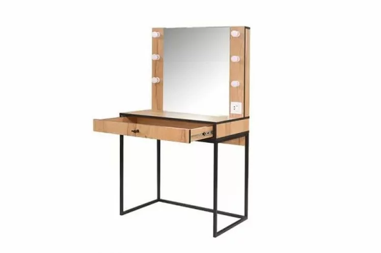 Трюмо Берген 2 Дуб Крафт Золотой Черный_1