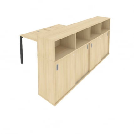 Рабочая станция с опорным шкафом-купе Metal System Б.РС-СШК-4.2 Акация/Антрацит_0