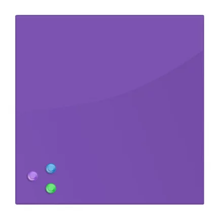 Доска магнитно-маркерная стеклянная BRAUBERG 45х45 см Фиолетовая_0