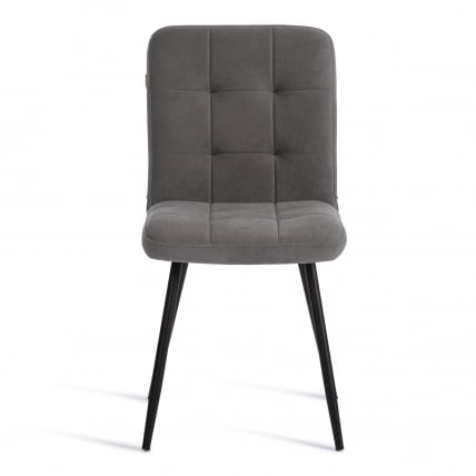 Стул обеденный Medeo флок , 47х56х89, серый/черный, 29_4