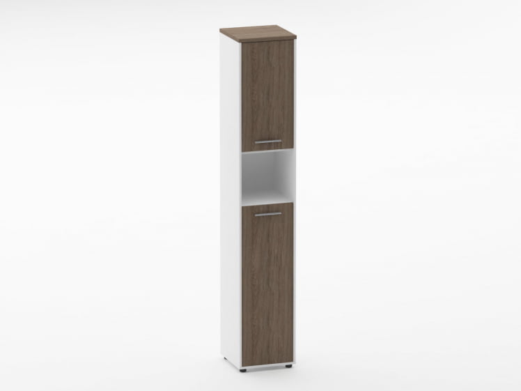 Шкаф 5 узкий закрытый, с нишей Deka 10.23.14Л Дуб Верцаска/Белый_0