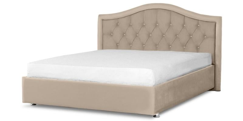 Мягкая интерьерная кровать "Калининград" с подъемным механизмом Материал фасада: Велюр; Спальное место: 800х2000 мм; Цвет фасада: Светло серый; Цвет корпуса: Светло серый _0