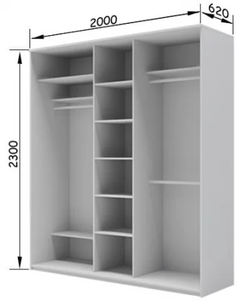 Шкаф-купе Хит-23-20-555 Ясень шимо темный_1