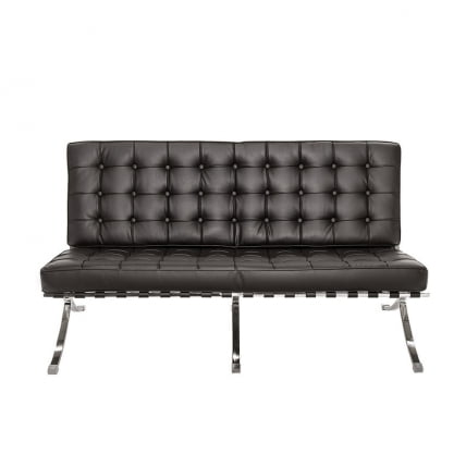 Диван двухместный Everprof Barcelona - 2 экокожа Черный_1