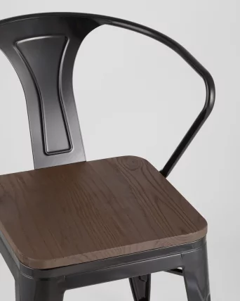 Стул с подлокотниками ТОЛИКС АРМ ВООД Черный / TOLIX ARM WOOD_8