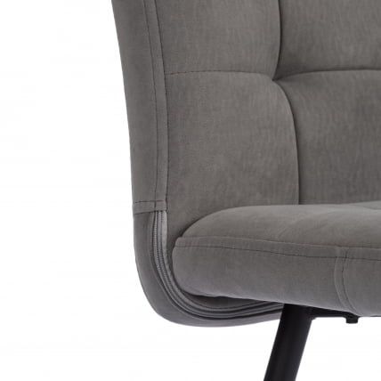 Стул обеденный Medeo флок , 47х56х89, серый/черный, 29_7