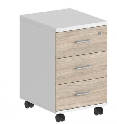 Тумба мобильная с тремя ящиками Sigma SG.612.WH.OL Белый Дуб светлый_0