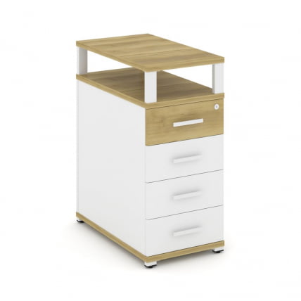 Тумба приставная с 4-мя ящиками и надставкой CONCEPT CN.TGO-003 B/W Дуб Винченцо Белый бриллиант Белый_0