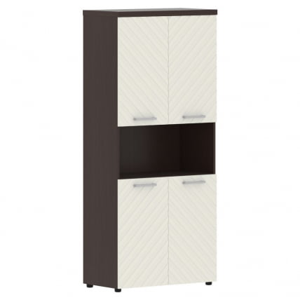 Шкаф с 2-мя комплектами глухих малых дверей и топом Torr LUX TLHC 85.4 Венге Магия Латте_0