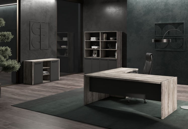 Стол руководителя MORRIS TREND MST 169 Сосна Нордик Антрацит_2