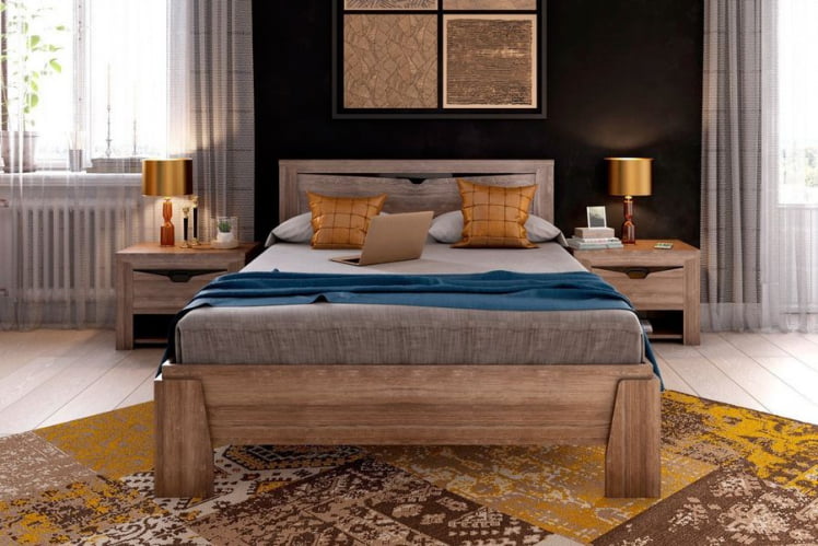 Кровать Соренто 1600 Дуб Стирлинг_5