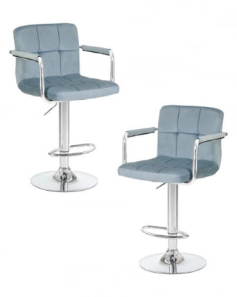 Стул барный DOBRIN KRUGER ARM (пудрово-голубой велюр (MJ9-74)) 2 шт_0
