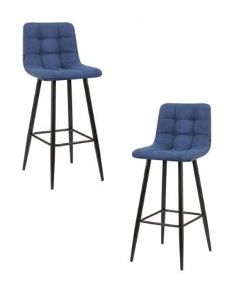 Стул барный DOBRIN NICOLE (черные матовые ножки, синяя ткань (UF860-14B)) 2 шт_0