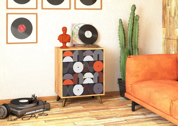 Комод Фьюжн КМ-001 дуб крафт золотой/VINIL_2