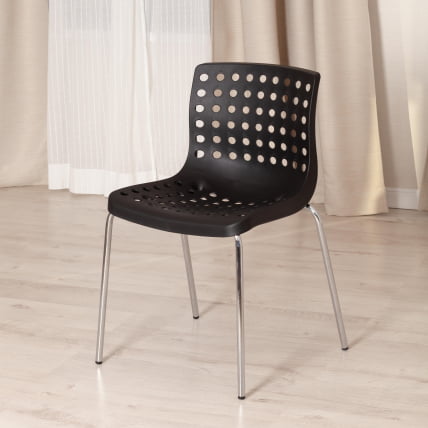 Стул SKALBERG (mod. C-084-A) металл/пластик, 46 х 56 х 79 см, Black (черный) / Chrome (хром)_10