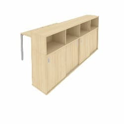 Рабочая станция с опорным шкафом-купе Metal System Б.РС-СШК-4.1 Акация/Серый_0