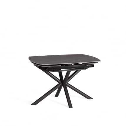 Стол обеденный Winston/Винстон столешница керамика (матовая) /опоры металл, темно-серый/черный, (120+30+30)x80x75 см_4