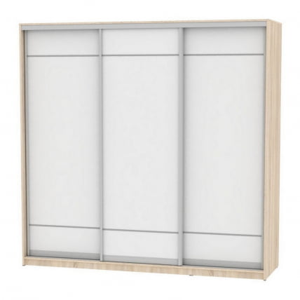 Шкаф-купе B-230х235х60-3(ДСС-Белый-D7D7D7)_0