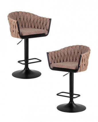 Стул барный DOBRIN LEON (коричневая ткань (LAR 275-3)) 2 шт_0