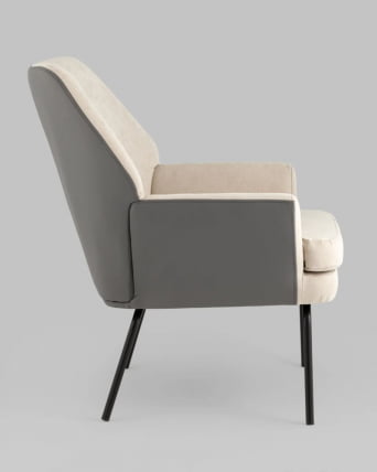 Кресло Харви Бежевый с серой экокожей_7