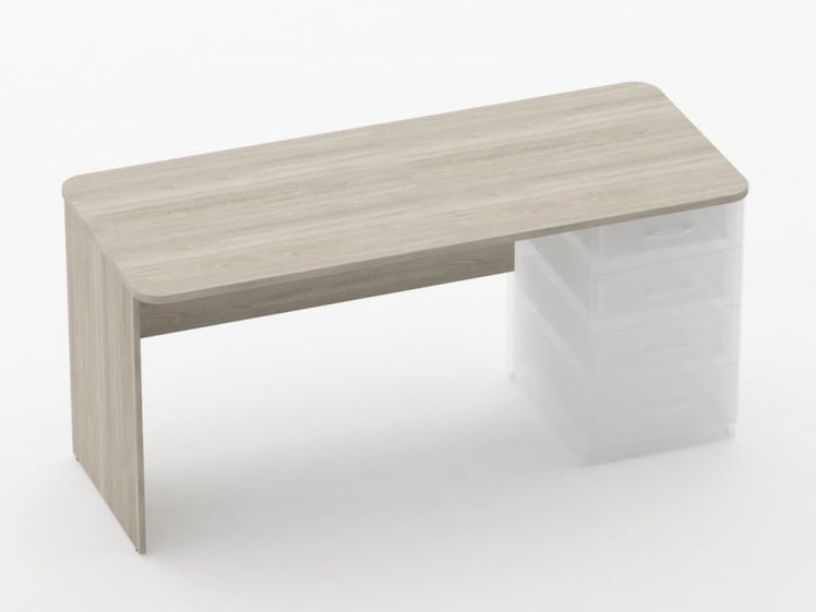 Стол прямой под встроенную тумбу Glassy 1.101.16Пр Дуб сантана светлый_0