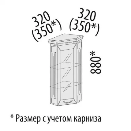 Шкаф кухонный торцевой закрытый с колоннами (лев/прав) Оливия 71.16_1