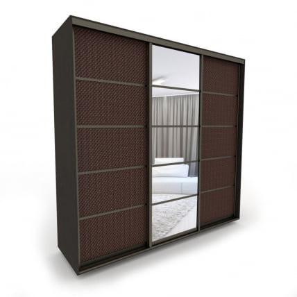 Шкаф-купе 3-х дверный Акцент-Квадро КВ 2100х600 Венге/Бронза_0