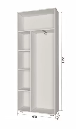 Шкаф двухстворчатый Пайн ПП 1 Дуб Ривьера Бетон Пайн_1