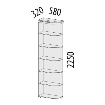 Стеллаж угловой (лев/прав) Тиффани 93.17_1