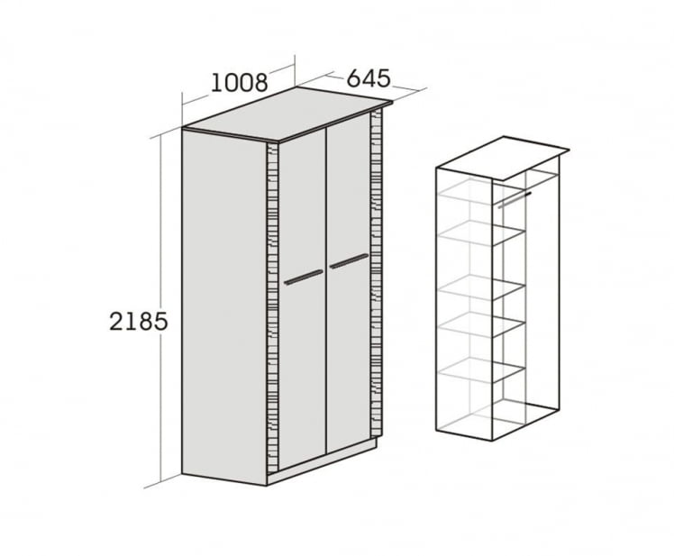 Шкаф 2-дверный Элана №9 Дуб сонома/Ель карпатская_1