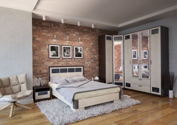 Комплект мебели для спальни Венера Дуб млечный / Венге_0