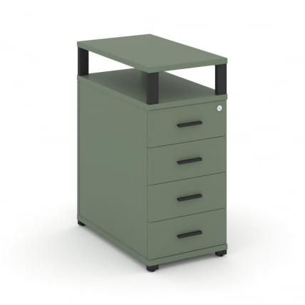 Тумба приставная с 4-мя ящиками и надставкой CONCEPT CN.TGO-003 B/W Кобо Черный_0