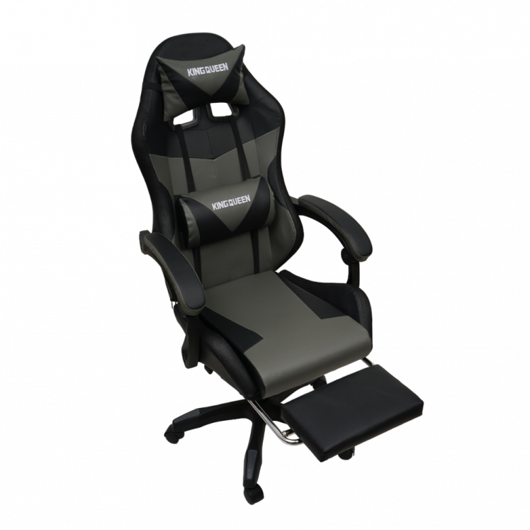 Кресло 908 KINGQUEEN цвет черный/темно серый с массажем и подсветкой 908-black-dgrey-mass_6