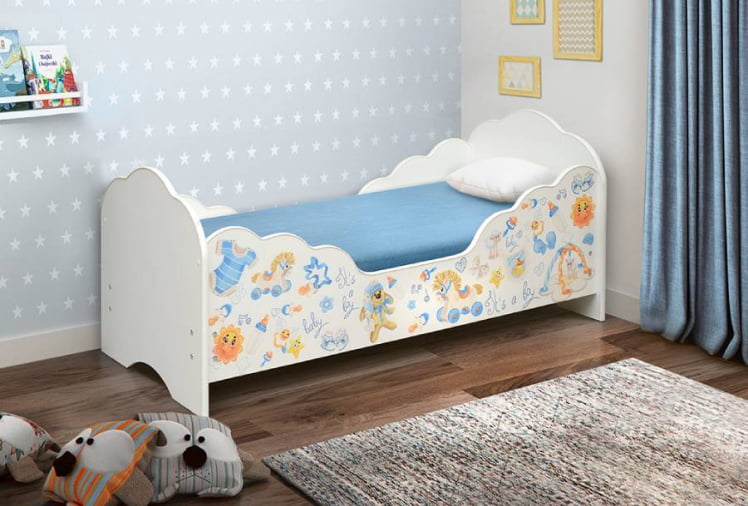 Кровать детская с фотопечатью Малышка №3 700*1400 Белый_0