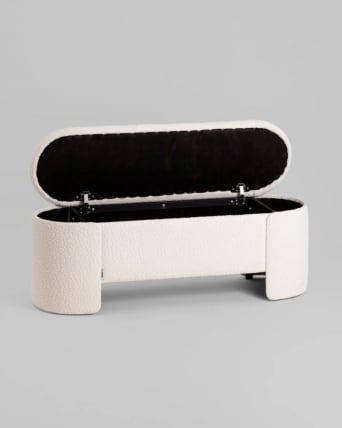 Банкетка Taks с местом для хранения букле белый_3