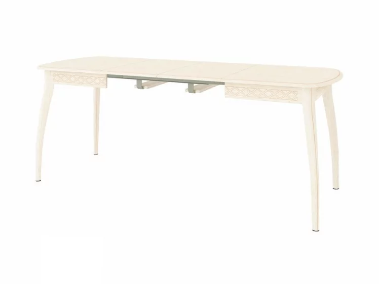 Стол обеденный раскладной Орфей 35.10 Премиум Крем-Патина Бежевая_2