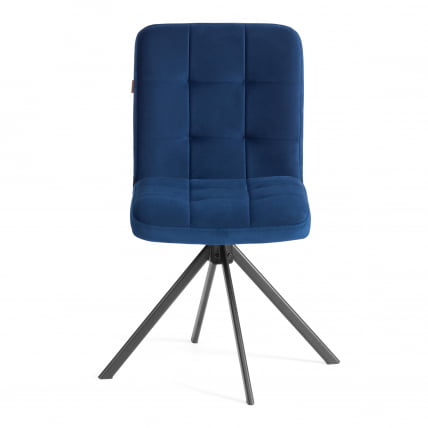 Стул обеденный Medeo поворотный механизм 360, велюр, Blue (синий)_4