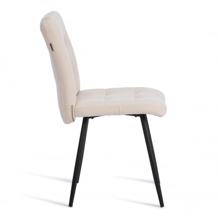 Стул обеденный Medeo флок , 47х56х89, молочный/черный, 4_1