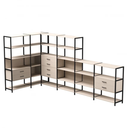 Набор стеллажных систем Everprof EVO №18 Кашемир Черный_0