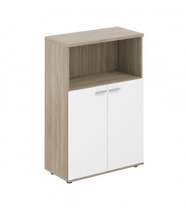 Шкаф двухдверный средний с нишей Sigma SG.846.OD.WH Дуб темный Белый_0