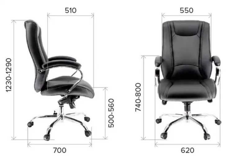 Кресло руководителя King M экокожа Черный_4