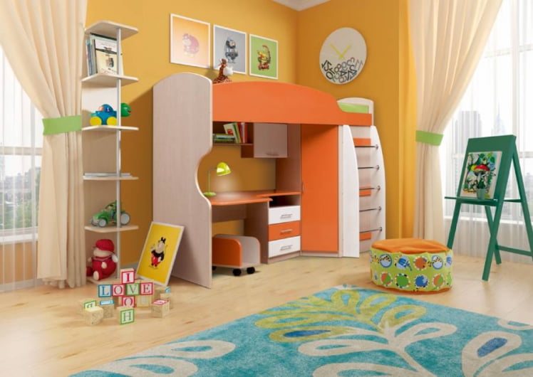 Уголок школьника Юниор-5 МДФ глянец Дуб молочный/Синий/Белый_0