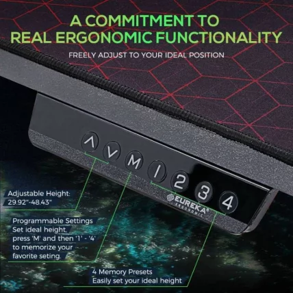 Геймерский стол c электрической регулировкой по высоте EUREKA ERK-EGD-S62B Черный с RGB_12