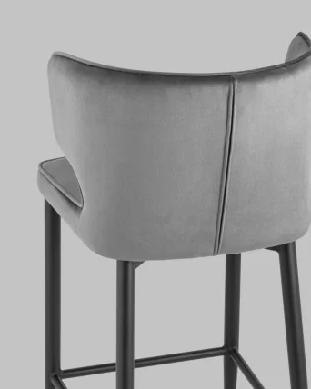 Полубарный стул Матео ножки велюр Серый_7