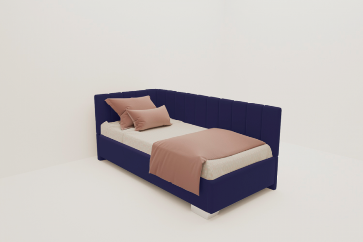 ДЕТСКАЯ МЯГКАЯ ИНТЕРЬЕРНАЯ КРОВАТЬ ТЕРРА С ОРТОПЕДИЧЕСКИМ ОСНОВАНИЕМ (BERHOUSE) Цвет фасада: Синий; Материал фасада: Металл/Велюр; Спальное место: 900х1900_0