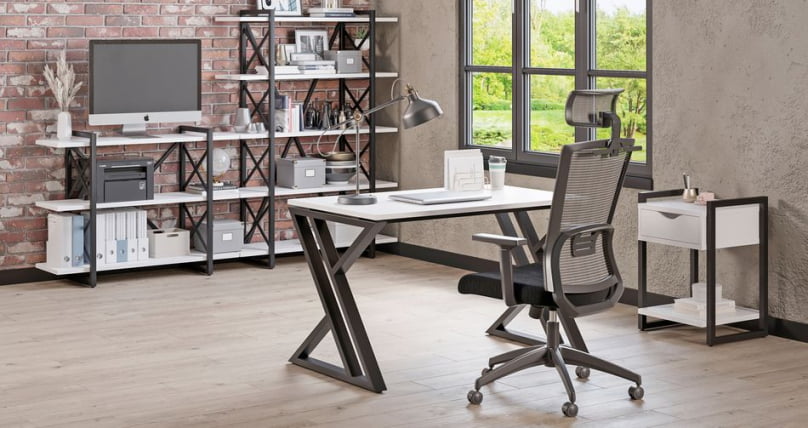 Стеллаж на регулируемых опорах - 3 полки LOFT VR.L-MST.O-3.4V Металл черный Белый Бриллиант_1