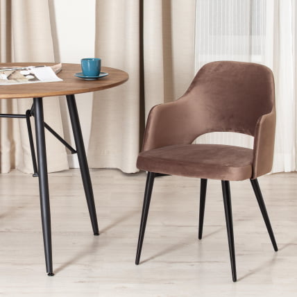 Кресло VALKYRIA 2 (mod. 718) ткань/металл, 55х55х80 см, высота до сиденья 48 см, коричневый barkhat 12/черный_7