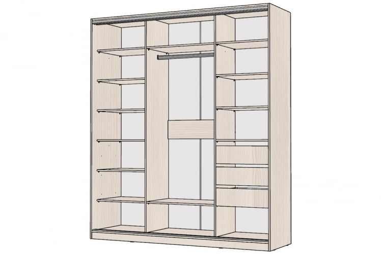Шкаф-купе 2-х дверный Виктория 1800х584х2300, Бодега светлая 18ДЛЛЛДЗЗЗ-ПППЯ-Бс 310-988_1