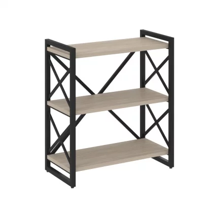 Стеллаж на регулируемых опорах - 3 полки LOFT VR.L-MST.O-3.8 Металл черный Дуб Аттик_0