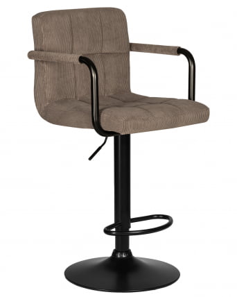 Стул барный DOBRIN KRUGER ARM BLACK (какао вельвет (LAR-E2041-05))_1